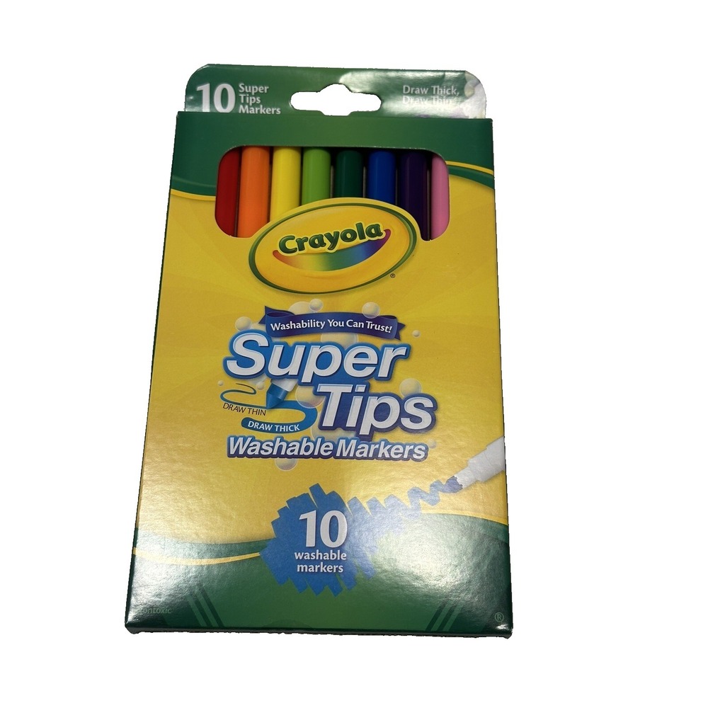1‎ pack crayola super tips washable markers thin or thick 10 count